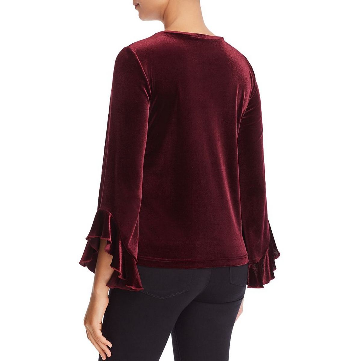 LE GALI NEW Women/'s Mia Velvet Ruffle-cuff Blouse Shirt Top TEDO