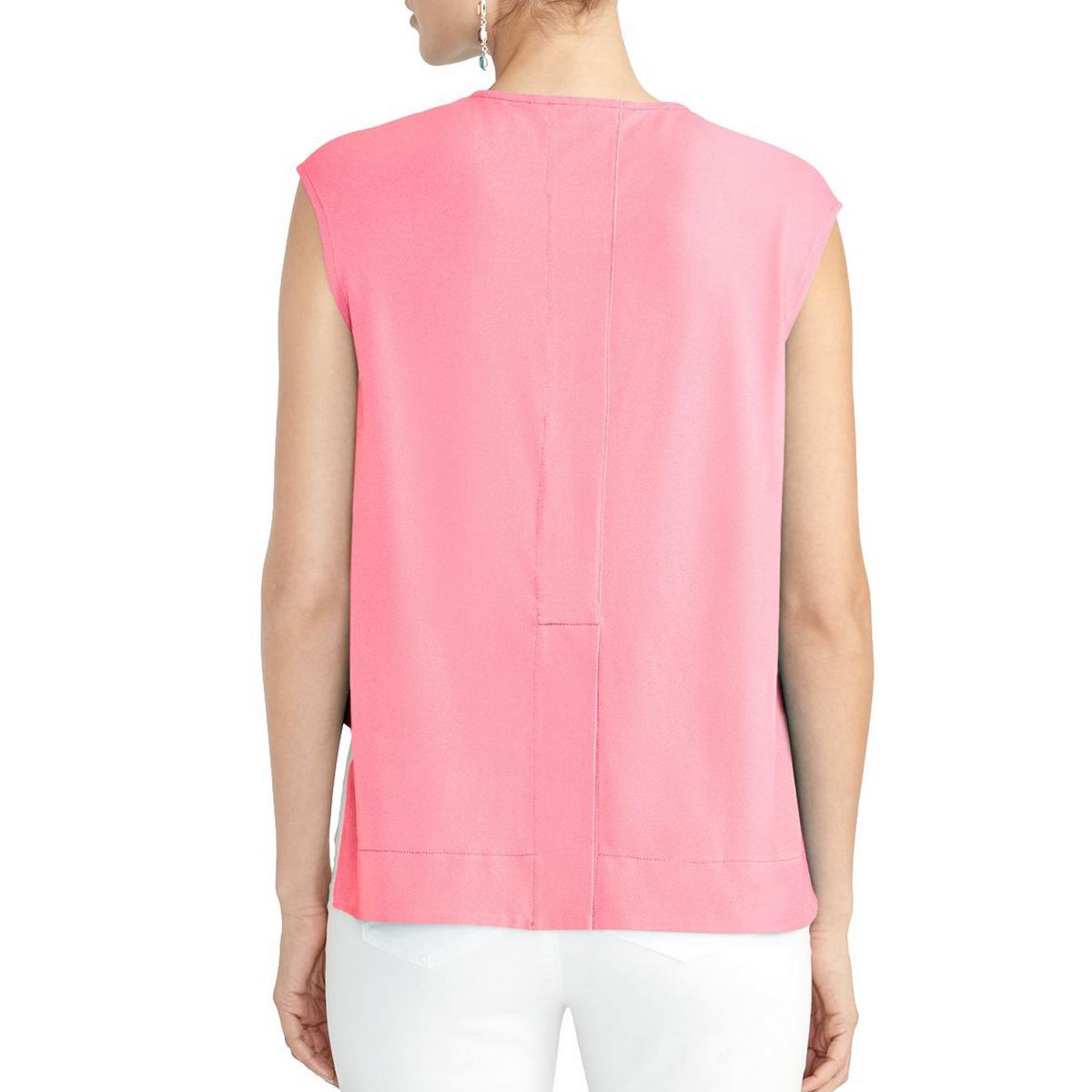 RACHEL ROY NEW Women/'s Pink Asymmetrical Crew Neck Crop Casual Shirt Top TEDO
