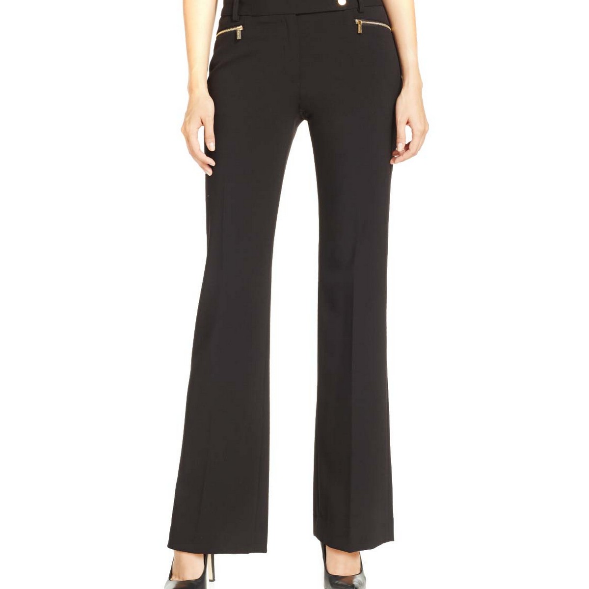 CALVIN KLEIN NEW Women's Black Modern Zipper-pocket Dress Pants TEDO | eBay