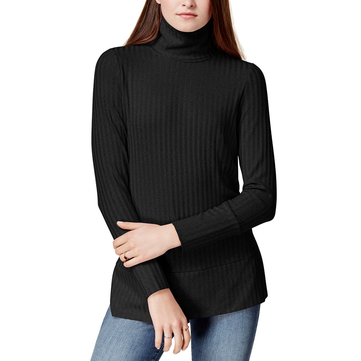 Suéter Top KENSIE NUEVO Para Mujer Tejido Acanalado Cuello Alto TEDO - Imagen 4 de 5