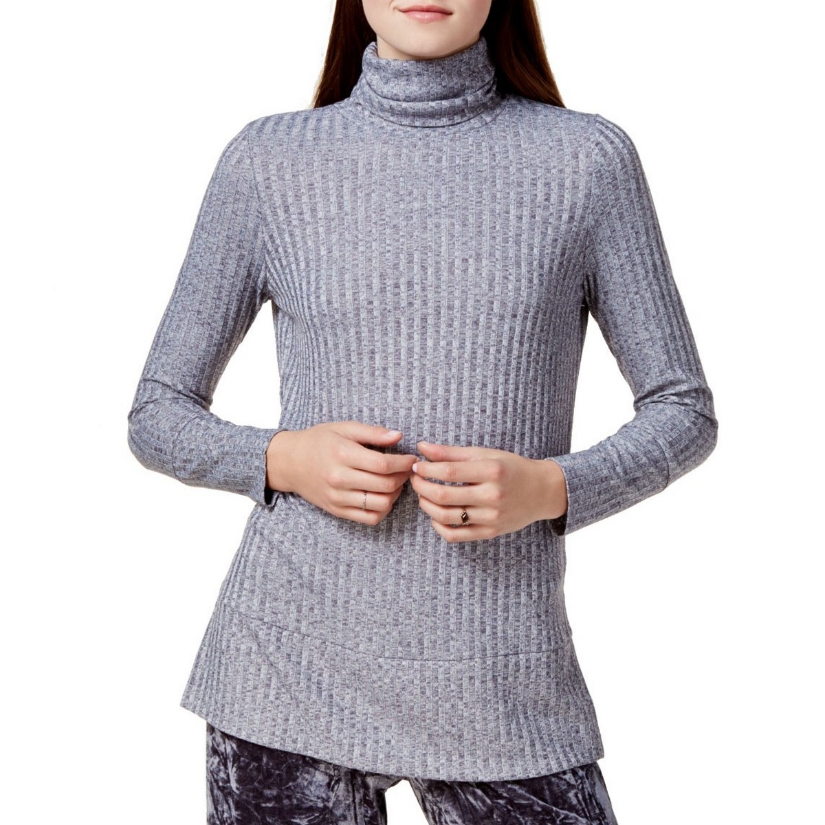 Suéter Top KENSIE NUEVO Para Mujer Tejido Acanalado Cuello Alto TEDO - Imagen 3 de 5