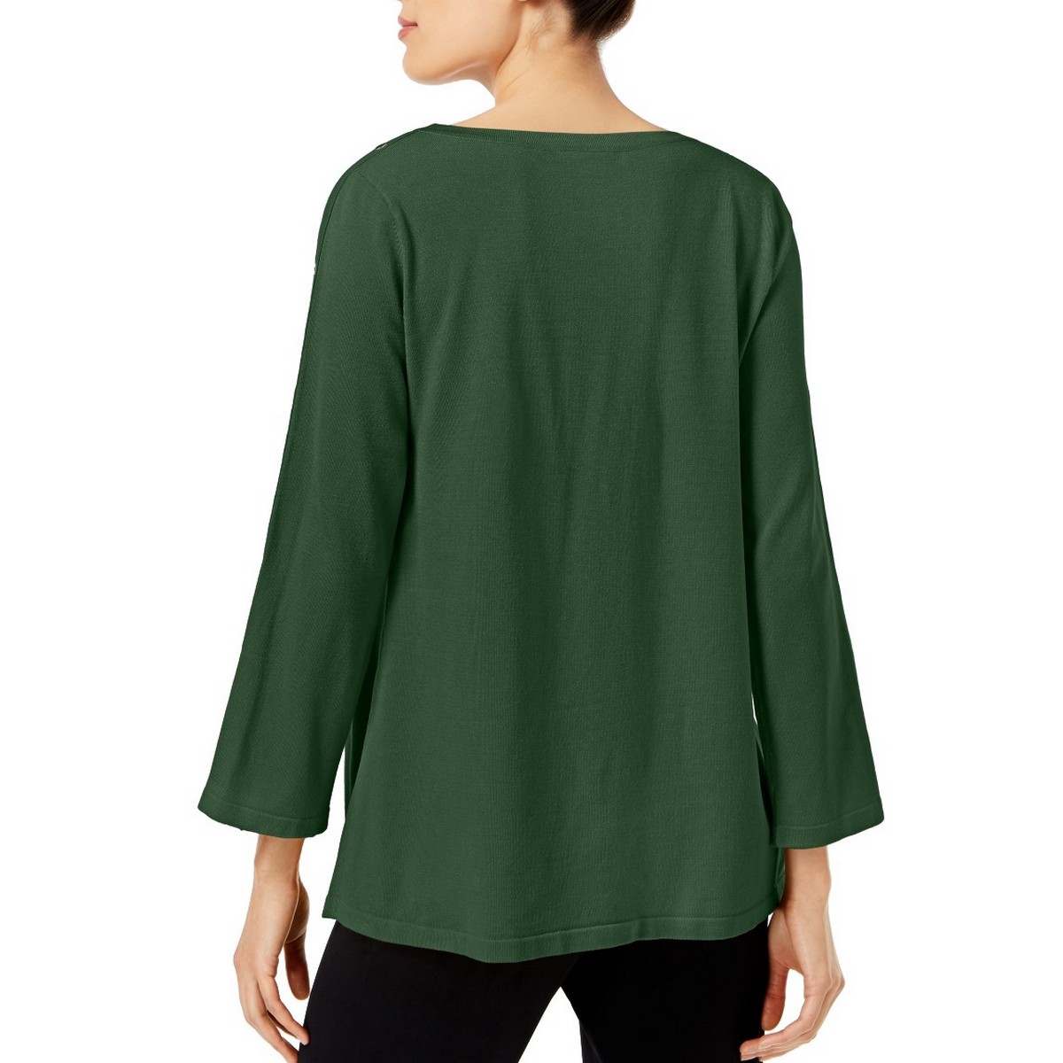 ALFANI NEW Women's Embellished Jewel Neck Pullover Sweater Top TEDO - Picture 6 of 6