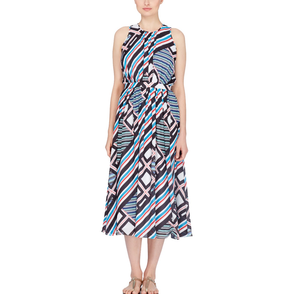 chinese dress ladies Catherine White Asymmetrical Pleated Maxi Dress