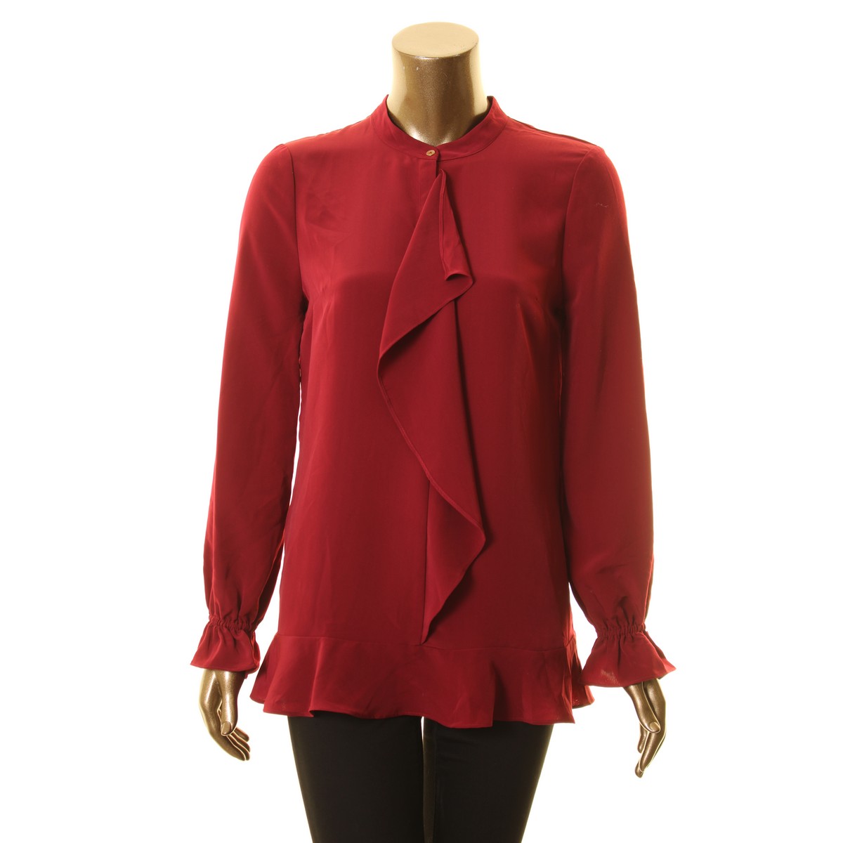 ZOE BY RACHEL ZOE NEW Women's Sangria Ruffled Peplum Blouse Shirt Top ...