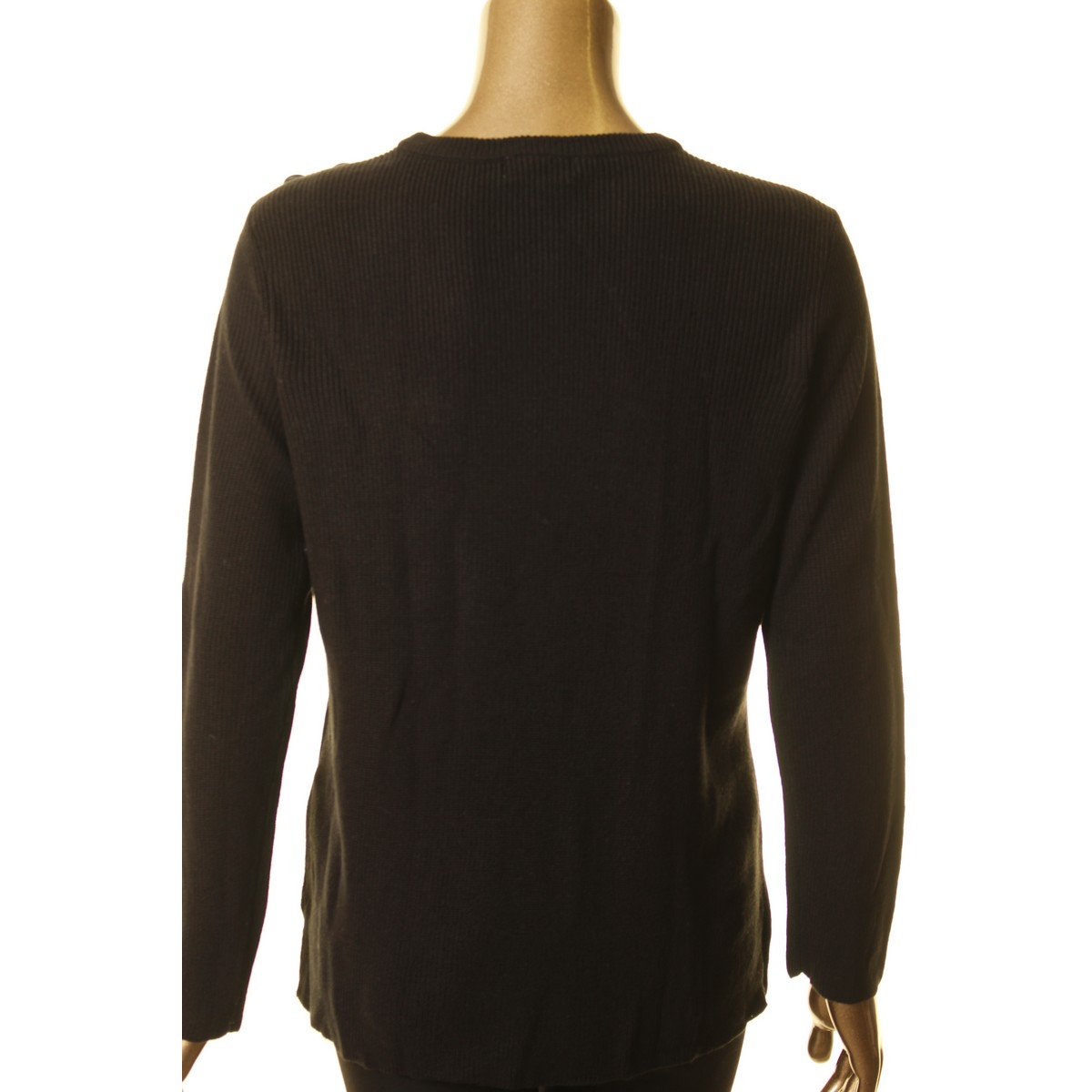 Calvin Klein Damen Pullover Knopfleiste Schulter gerippt Rundhals Oberteil TEDO - Bild 4 von 7