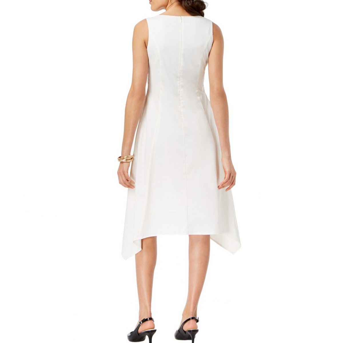 ALFANI NEW Women's Sleeveless Asymmetrical Pocket Fit & Flare Dress TEDO - Picture 5 of 5