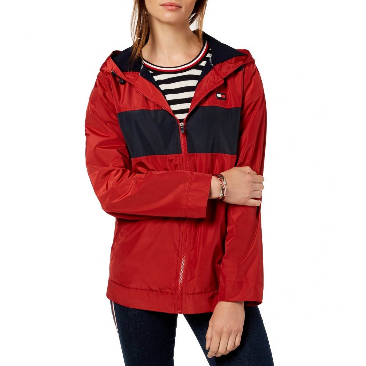 womens red tommy hilfiger coat