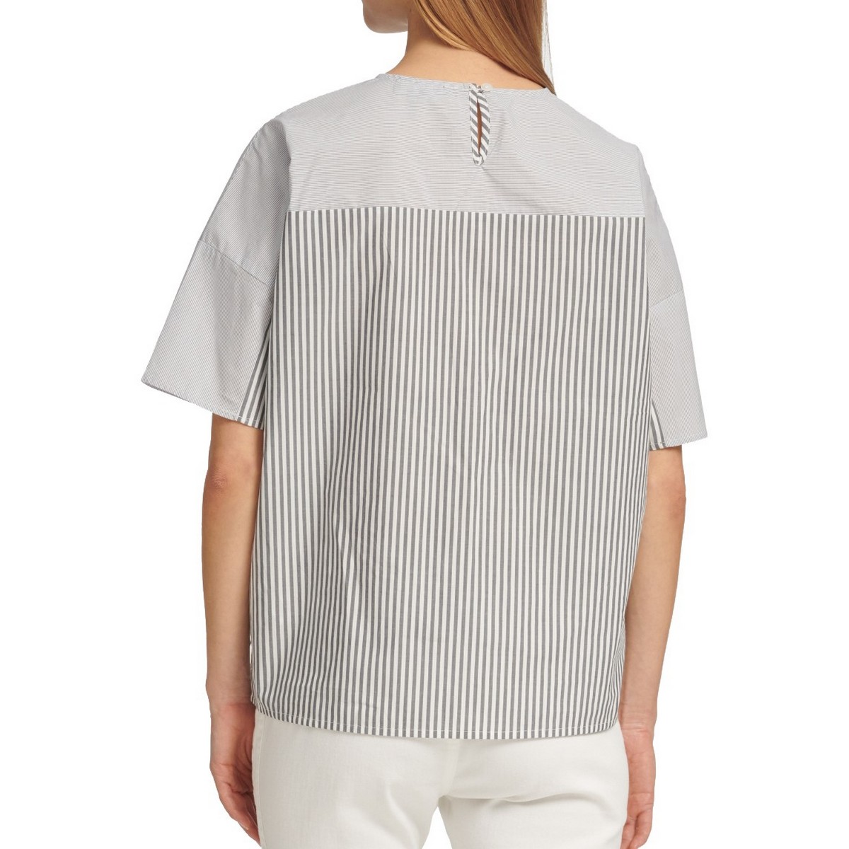 DKNY NEW Women's Embroidered Multi-stripe Blouse Shirt Top TEDO - Picture 4 of 6