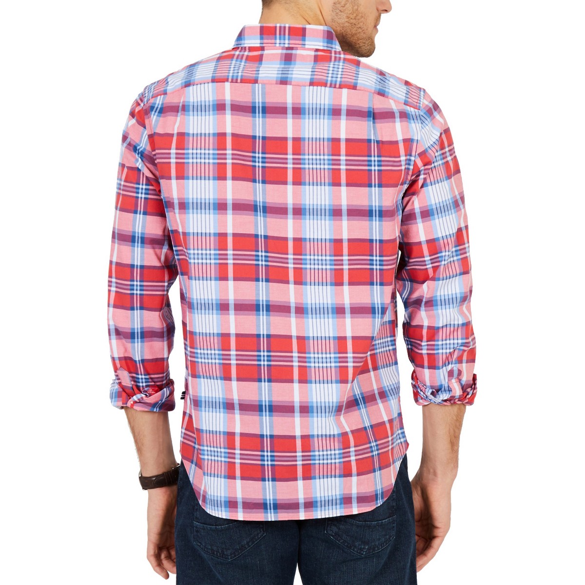 men's plaid poplin shirt