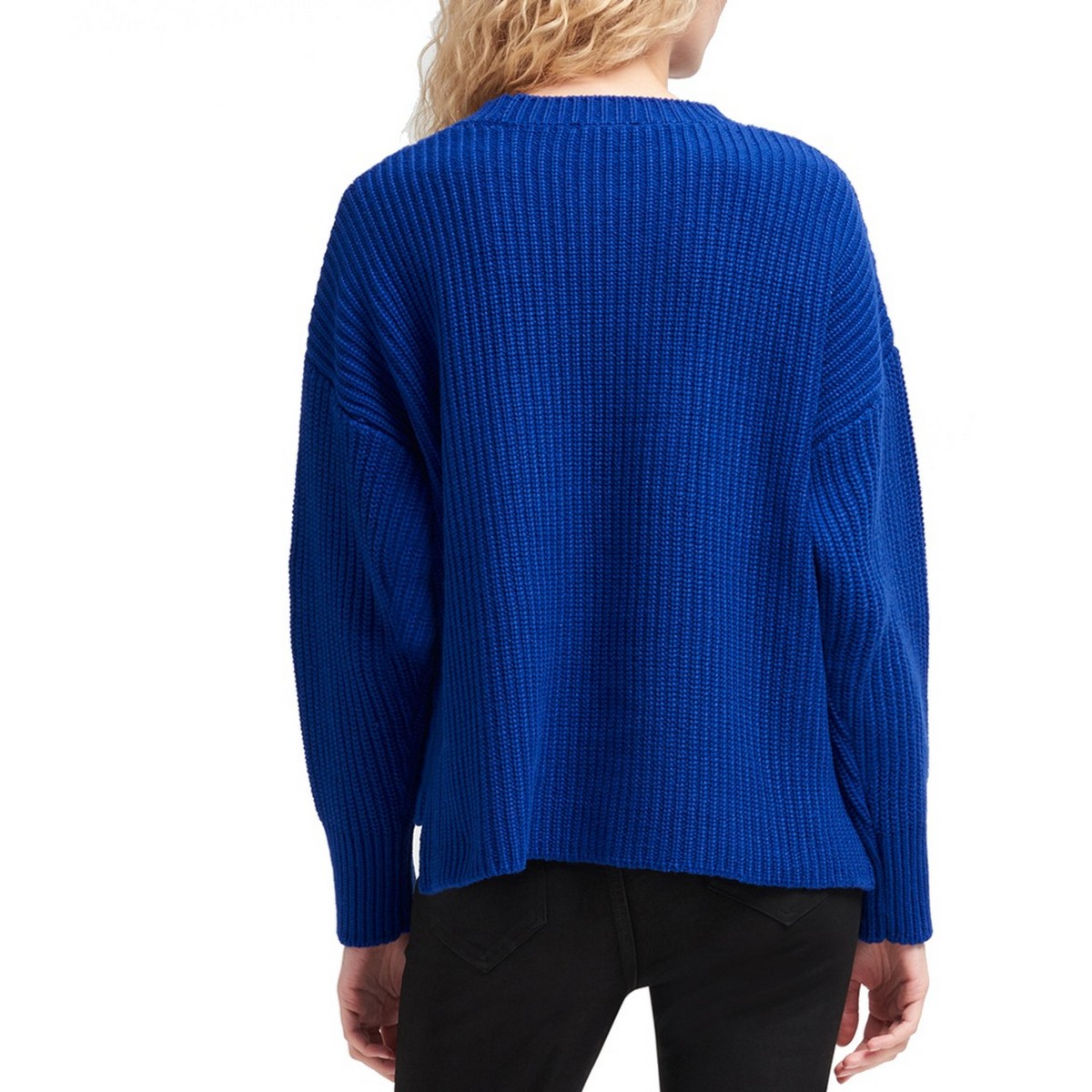 DKNY NUEVO Para mujeres Cuero Sintético Tejido por Cable Cuello Redondo Suéter Prenda para el torso TEDO - Imagen 8 de 8