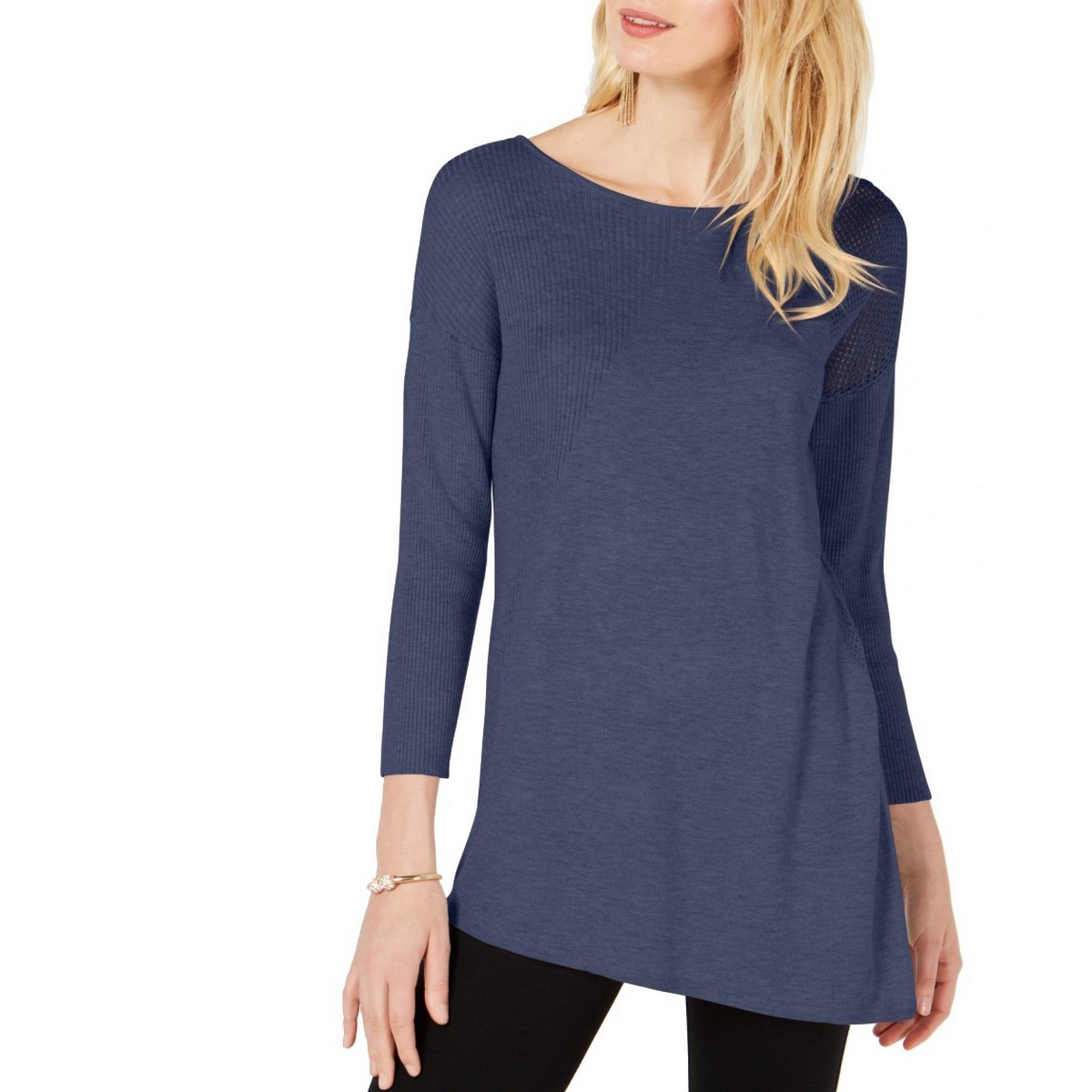 INC NEW Women's Asymmetric Mixed-knit 