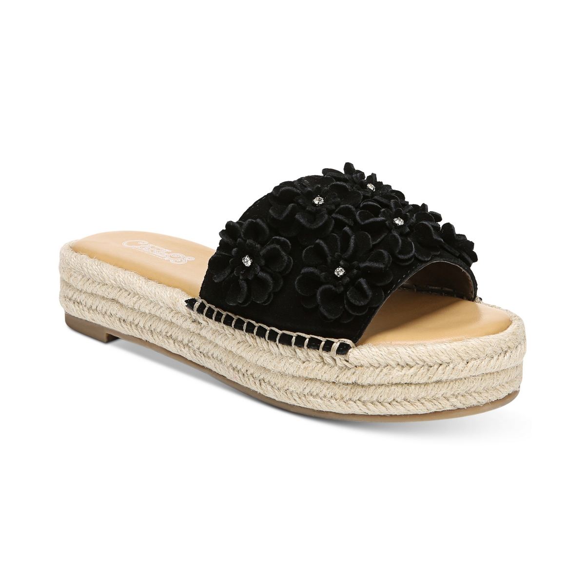 santana black suede slide sandals