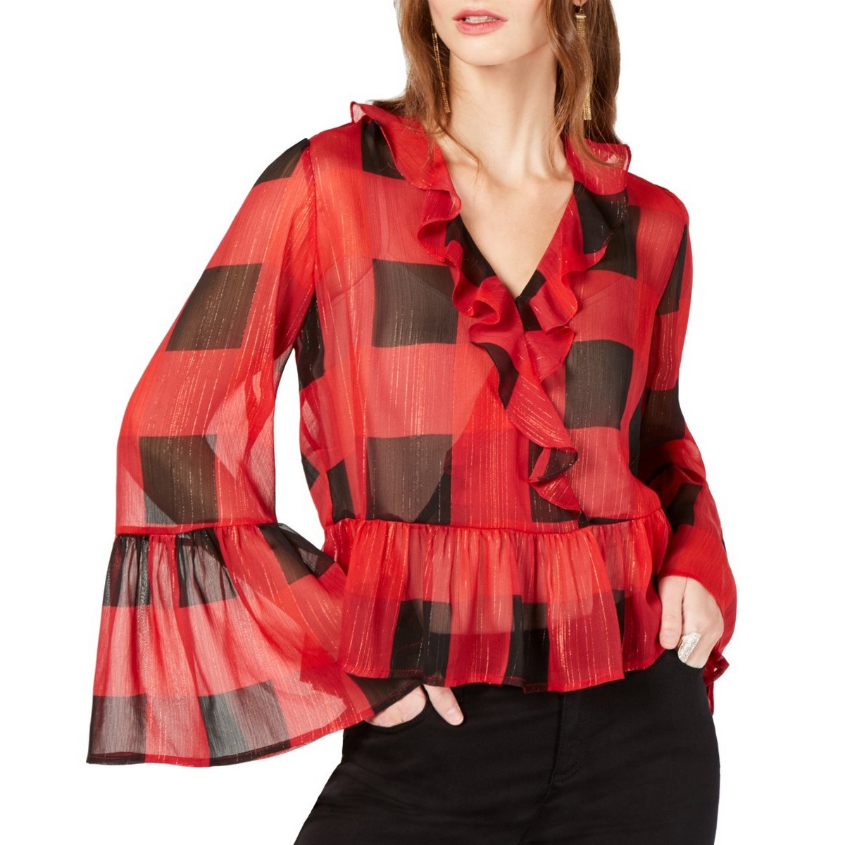トップス deres sheer dual blouse black DSQUARED2 Ruffled Sheer Silk Blouse | Black | FARFETCH