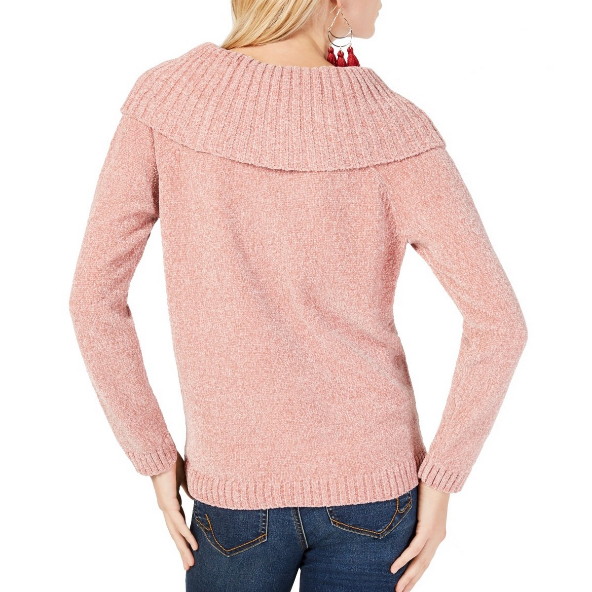 INC Women's Metallic Chenille Pullover Cowl Neck Sweater Top TEDO - Picture 6 of 10