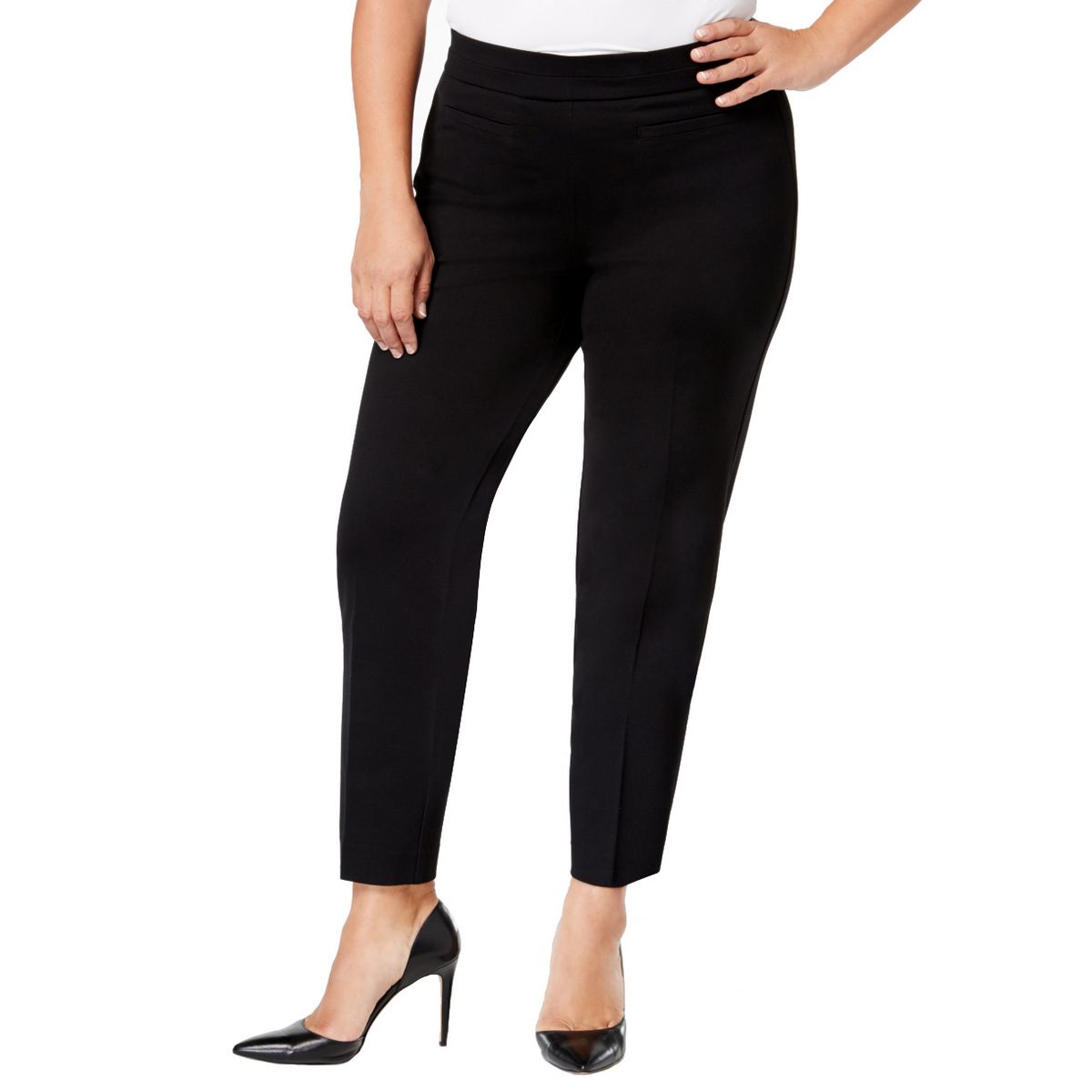 NINE WEST NEW Women's Black Plus Size Pull On Stretch Dress Pants 24W ...