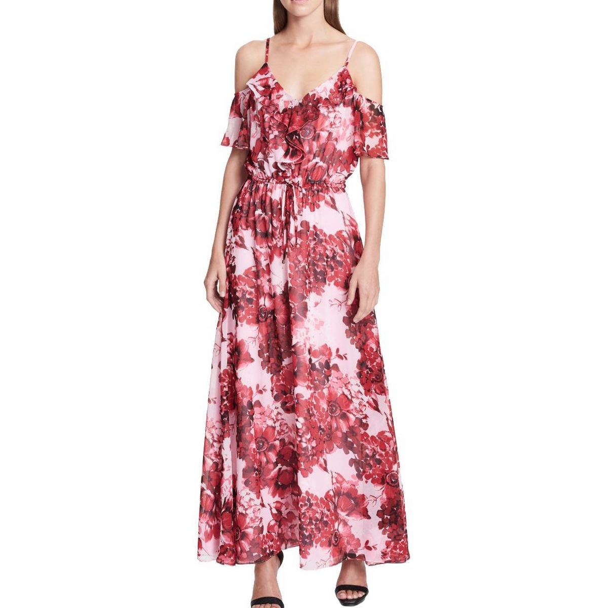 calvin klein cold shoulder maxi dress