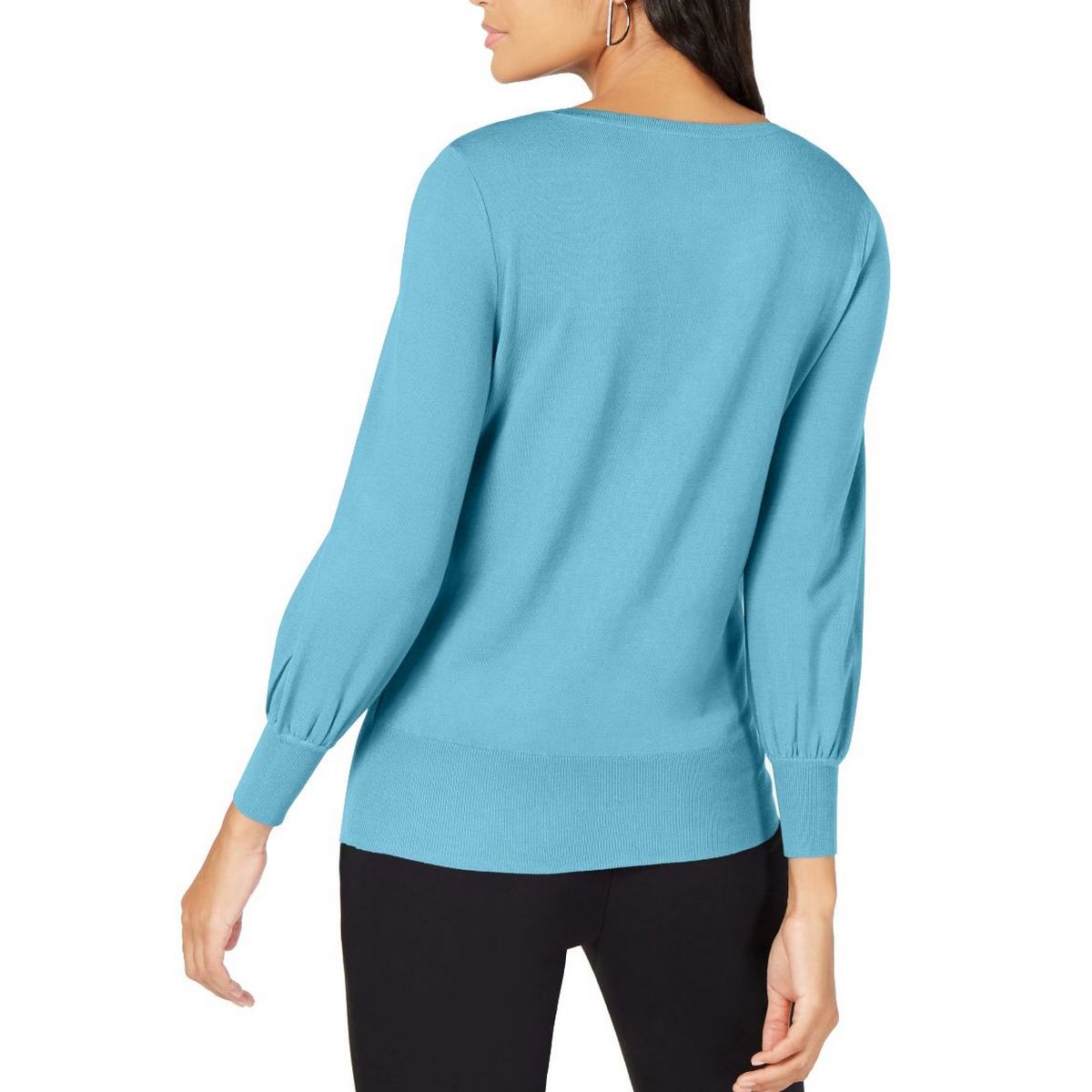 ALFANI NEW Women's Bishop Sleeve Crewneck Sweater Top TEDO - Picture 4 of 4