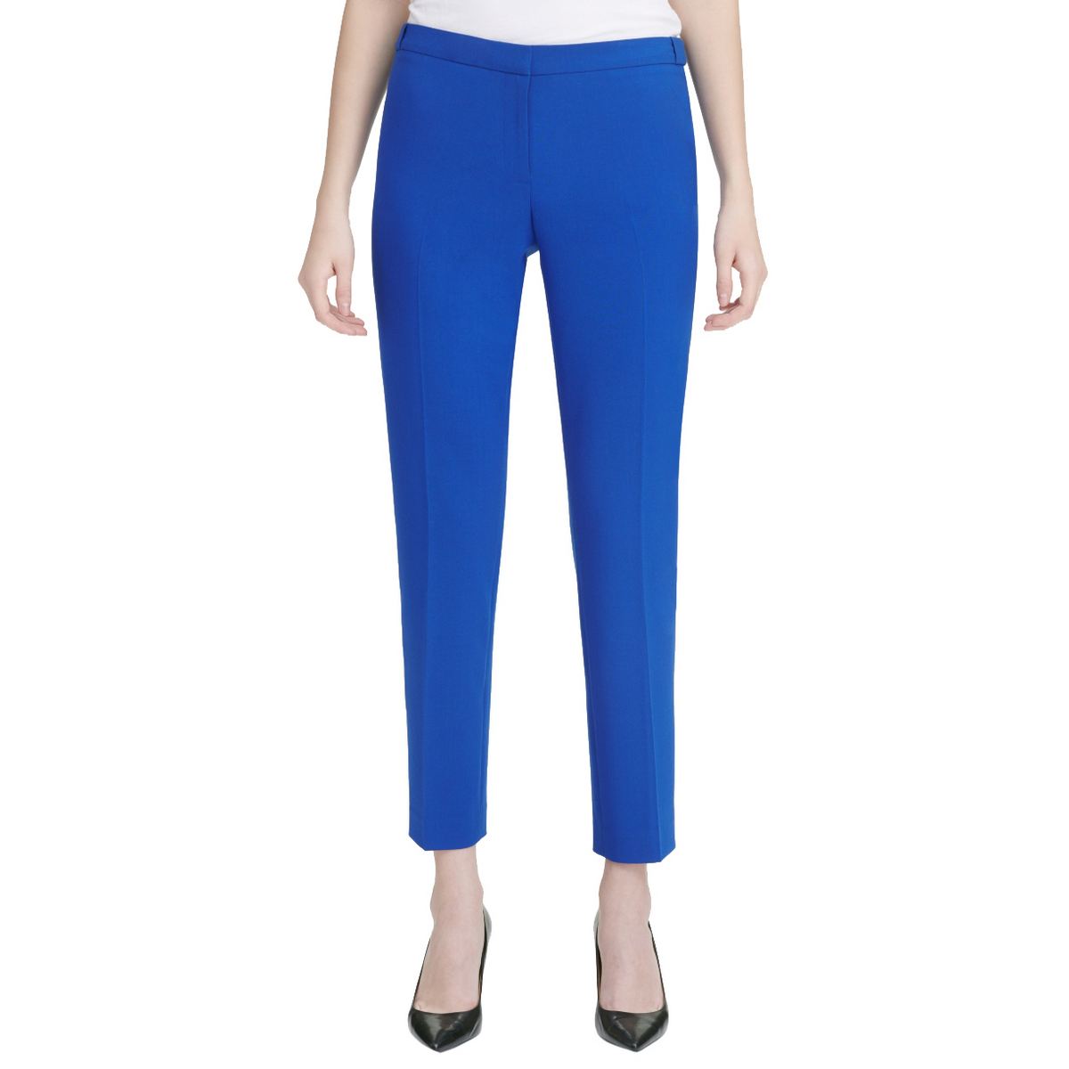 CALVIN KLEIN Women's Royal Blue Highline Tapered Leg Ankle Casual Pants ...