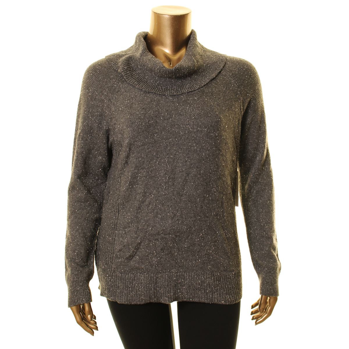 CALVIN KLEIN NEW Women's Mix Stitched Flecked Cowl Neck Sweater Top ...