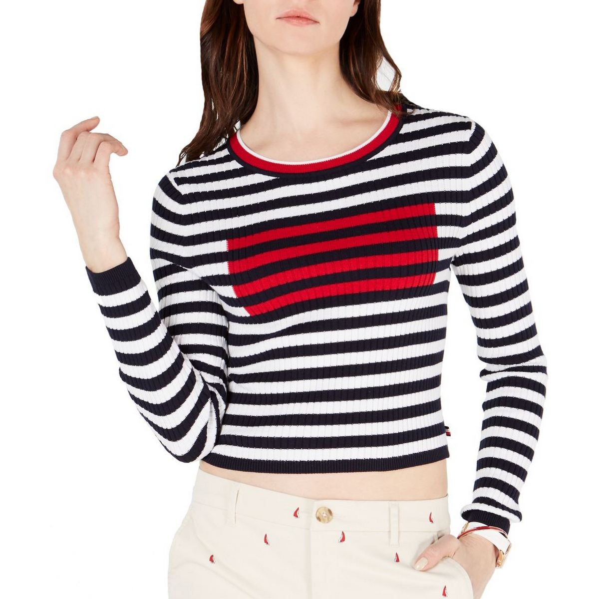 tommy hilfiger crop sweater women's