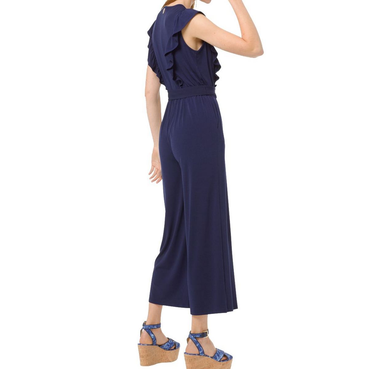 MICHAEL KORS NEW Women's Ruffled Belted Cropped Jumpsuit TEDO - Picture 7 of 8