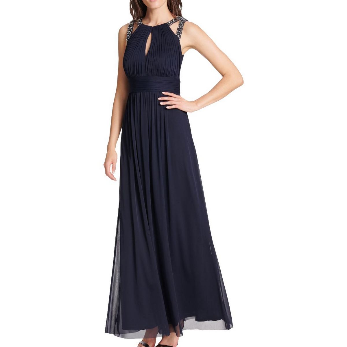 JESSICA HOWARD Women's Pleated Rhinestone-embellished Ball Gown Dress ...