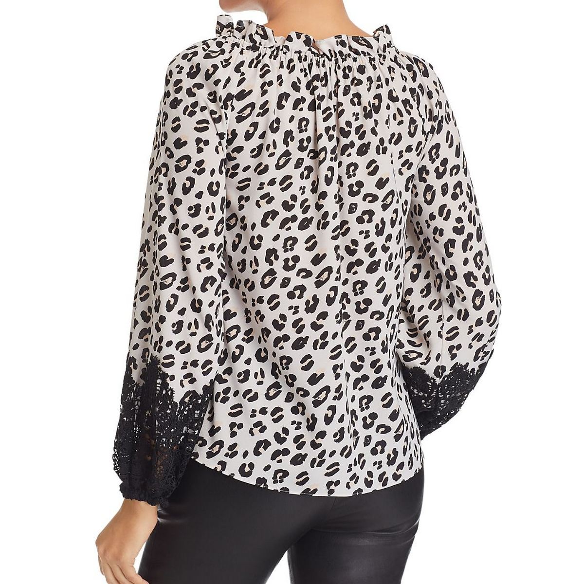 LE GALI Women's Camie Printed Off-the-shoulder Lace Trim Blouse Shirt Top TEDO - Picture 6 of 6