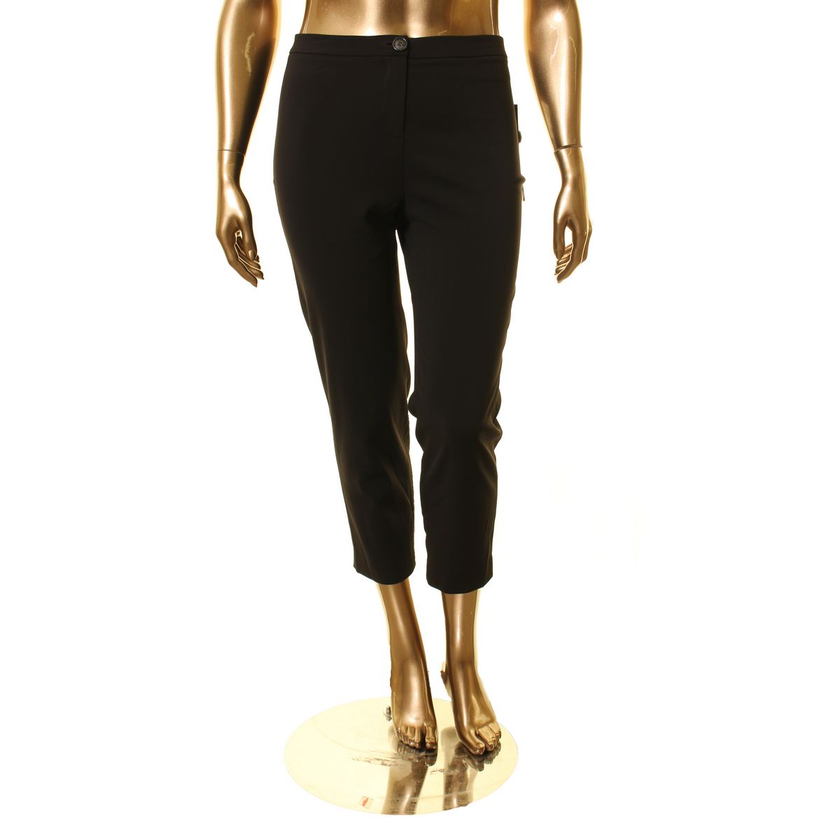 BADGLEY MISCHKA NEW Women's Solid Flat Front Tapered Casual Pants TEDO - Picture 3 of 6