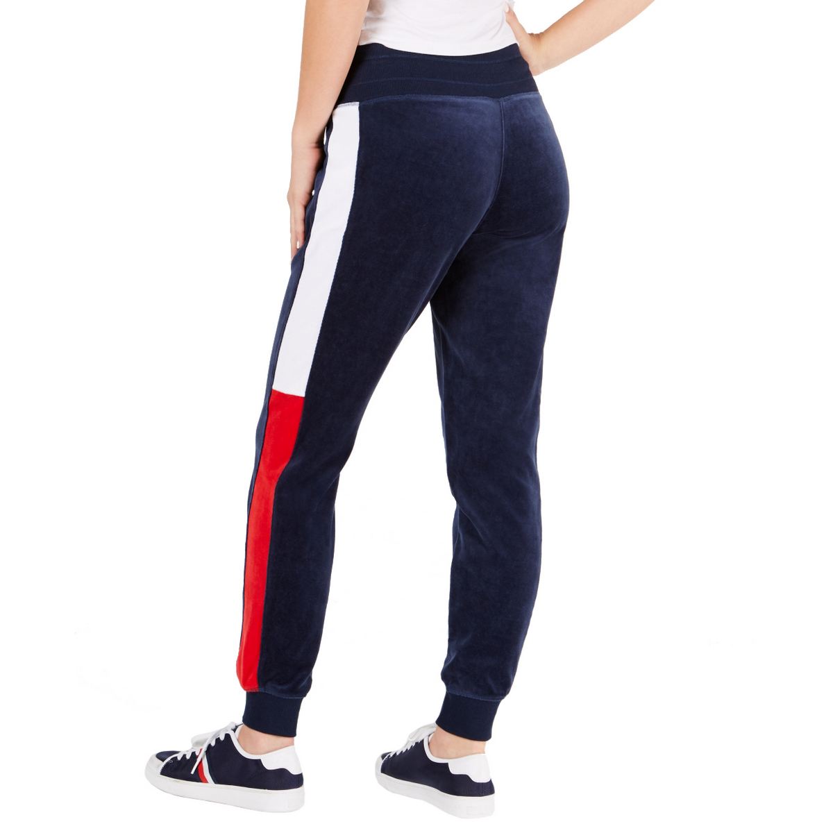 tommy hilfiger velour jogger pants