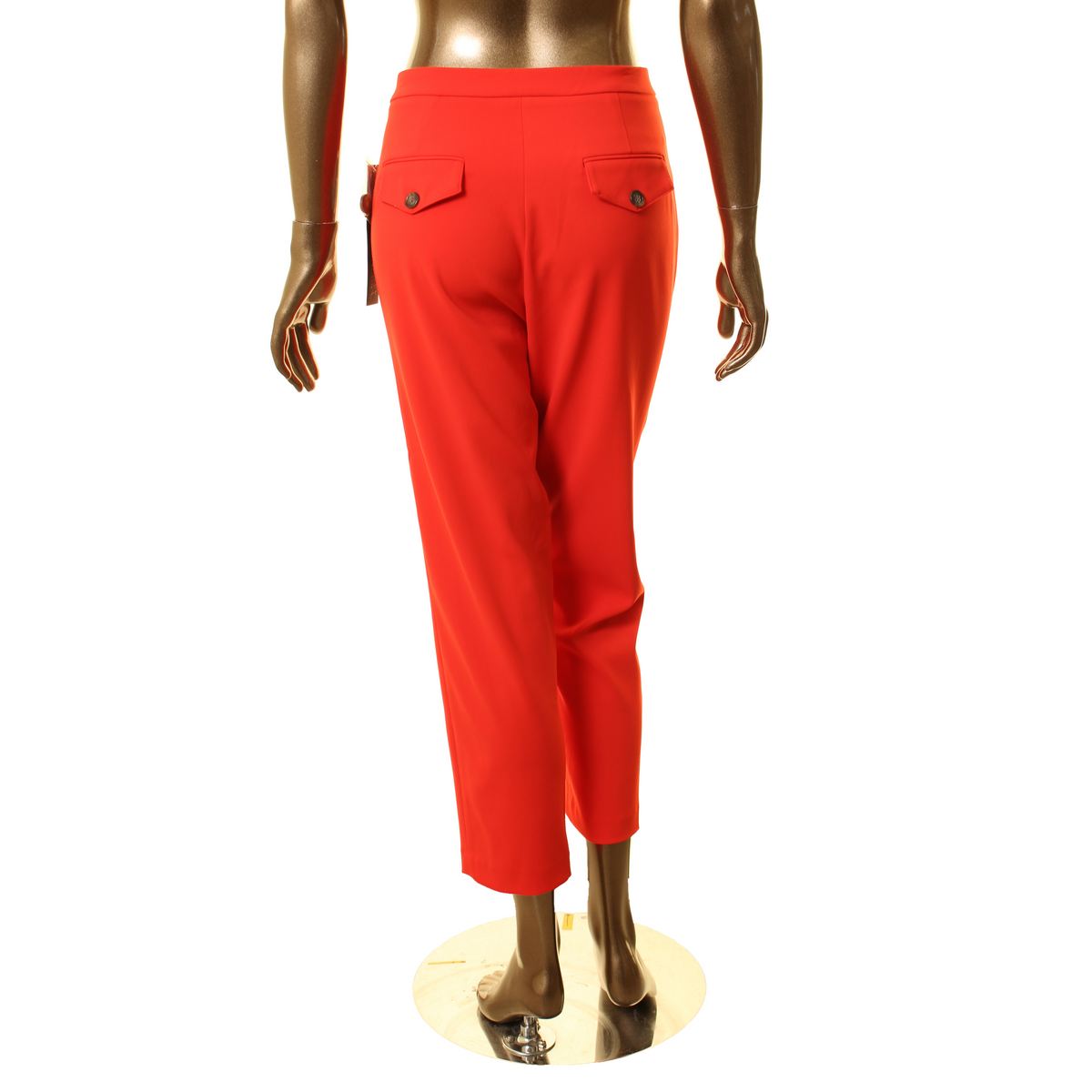 BADGLEY MISCHKA NEW Women's Solid Flat Front Tapered Casual Pants TEDO - Picture 6 of 6