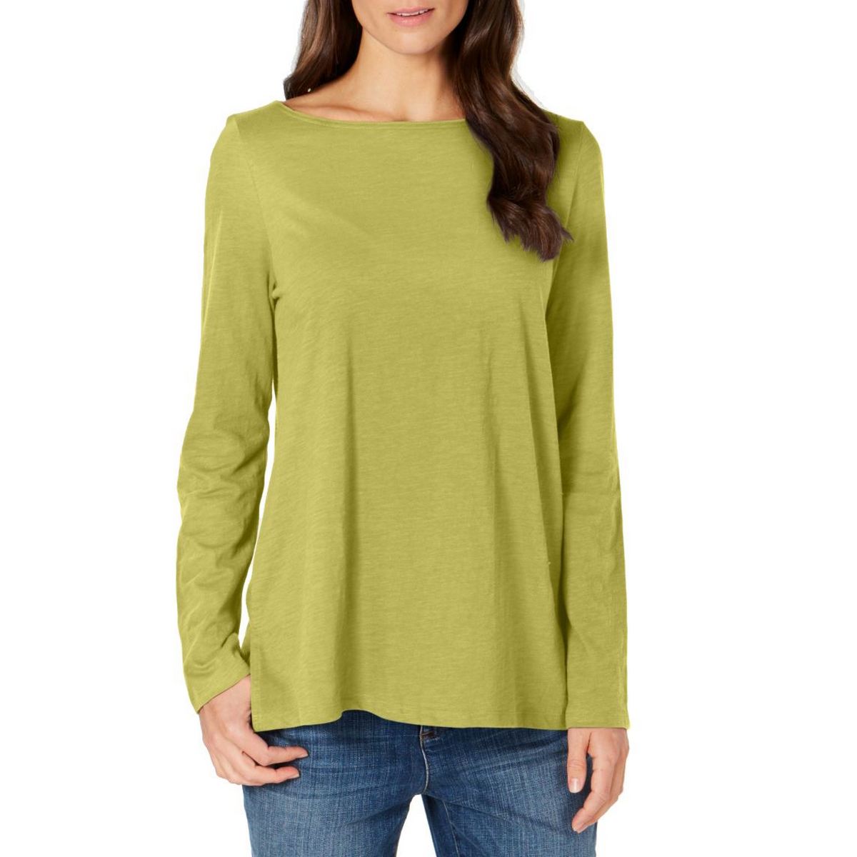 EILEEN FISHER Women's Organic Cotton Bateau-neck Jersey Casual Shirt Top XS TEDO | eBay