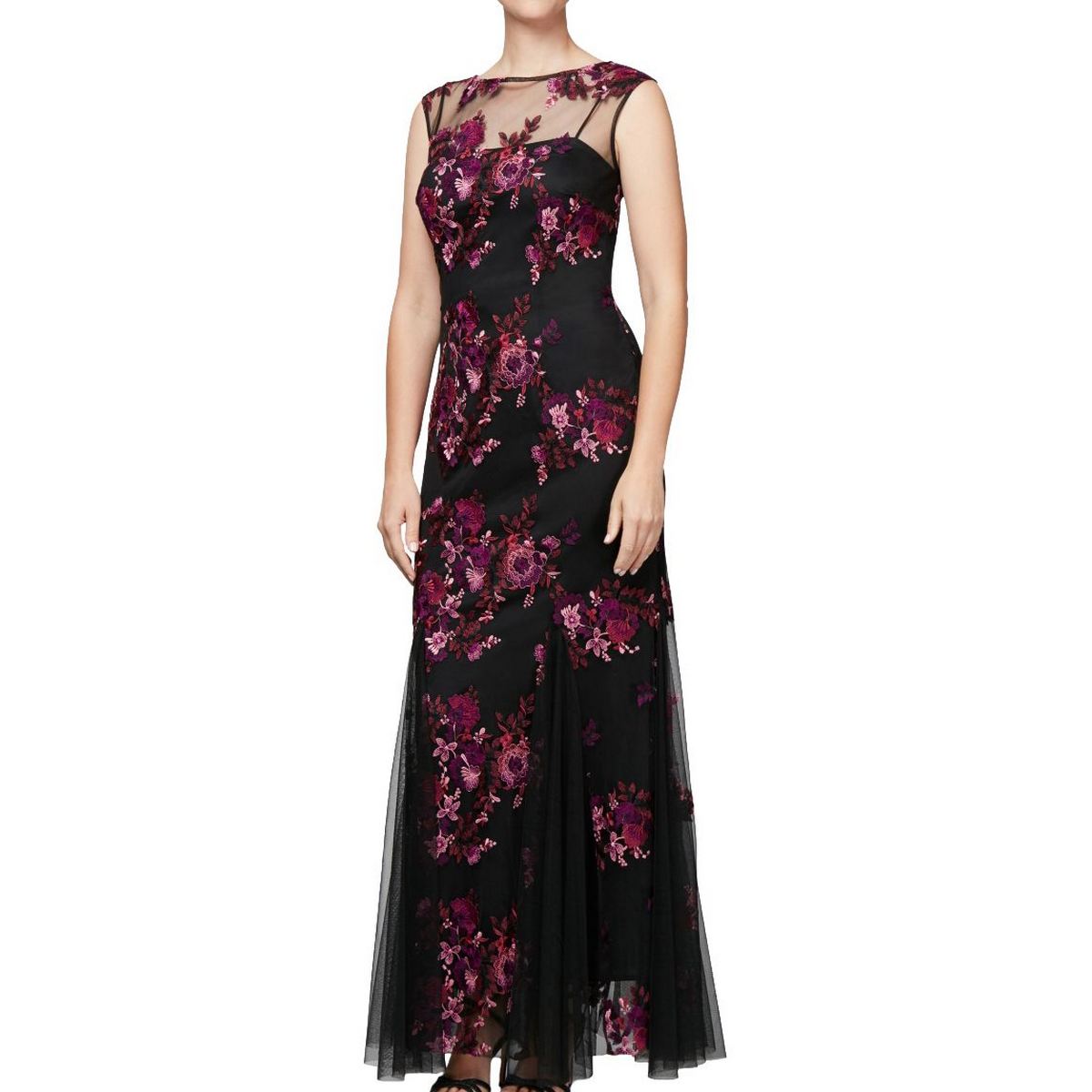 embroidered illusion gown