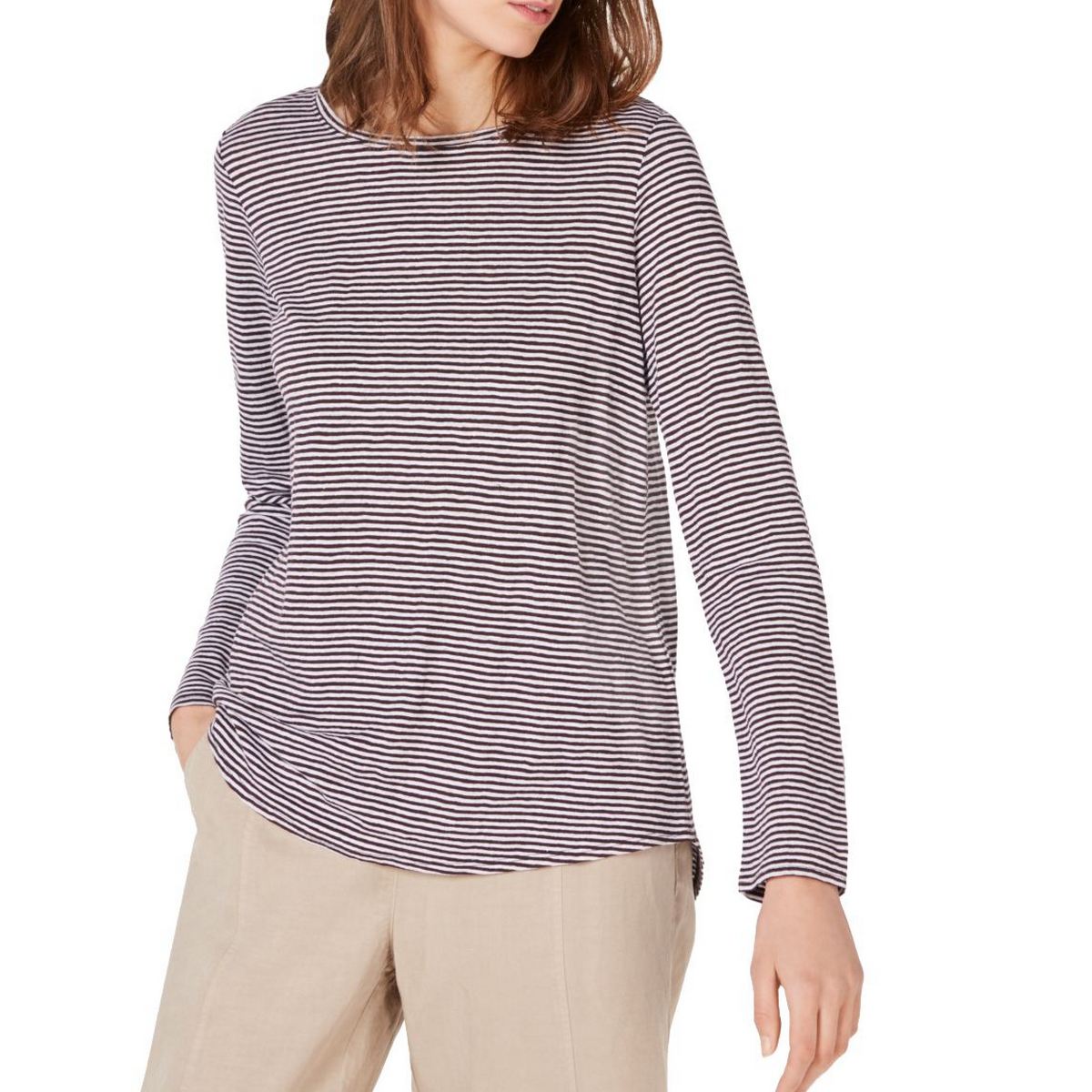 eileen fisher organic linen striped top