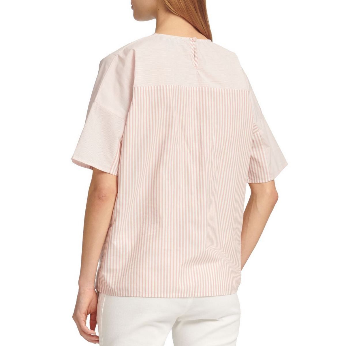 DKNY NEW Women's Embroidered Multi-stripe Blouse Shirt Top TEDO - Picture 6 of 6