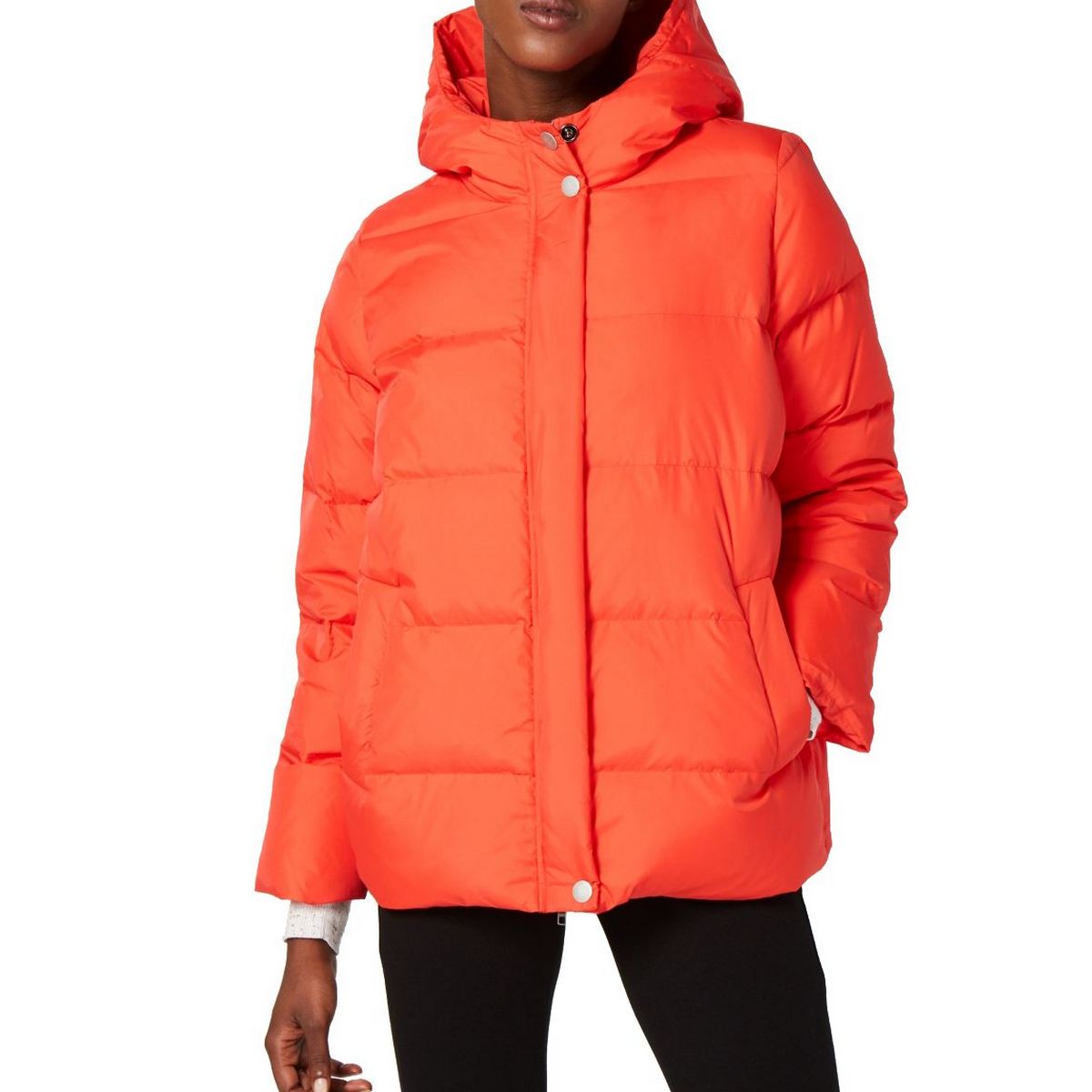 EILEEN FISHER NEW Women's Red Petite Hooded Down Puffer Jacket Top PM ...