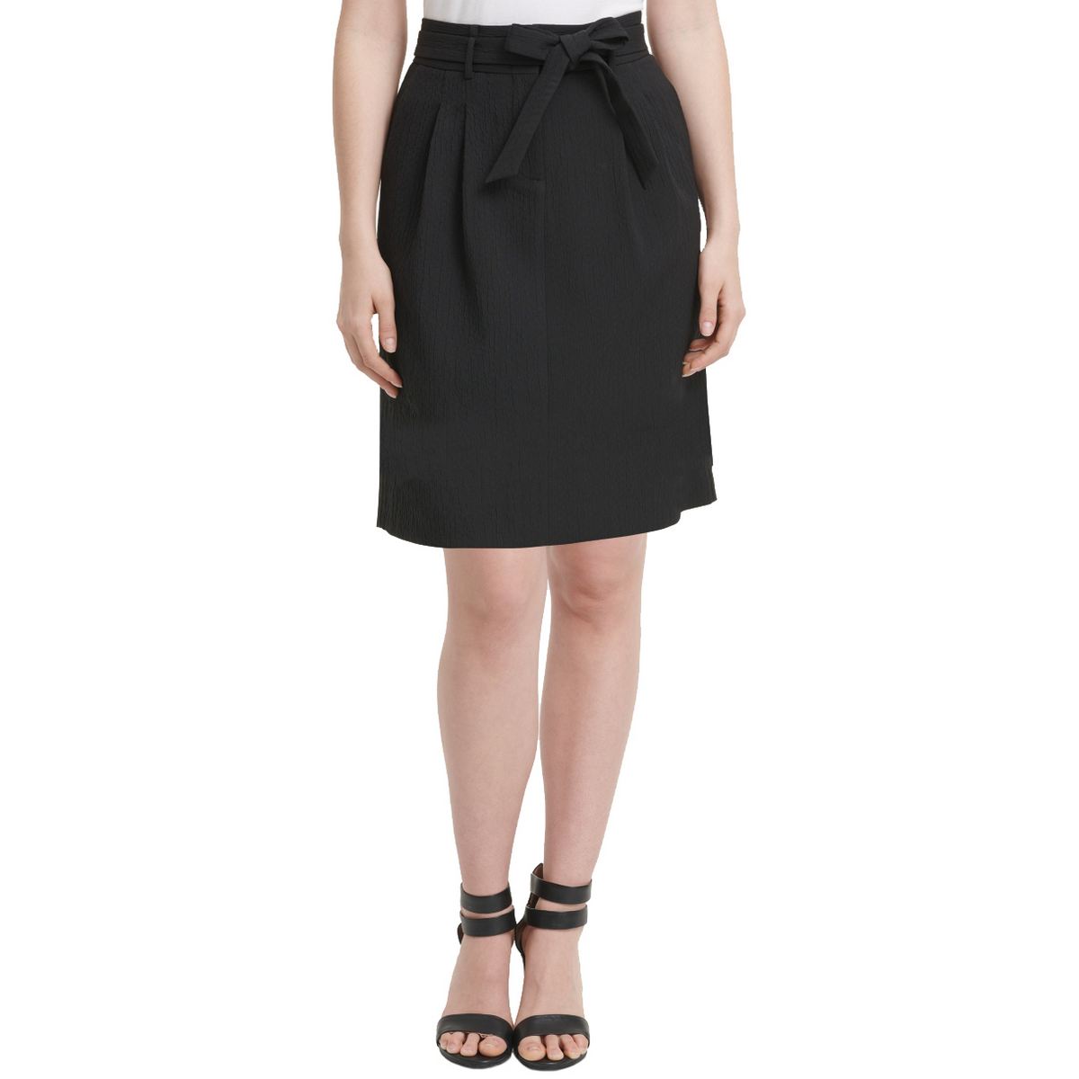 DKNY NEW Women's Textured Paperbag Belted Straight Pencil Skirt