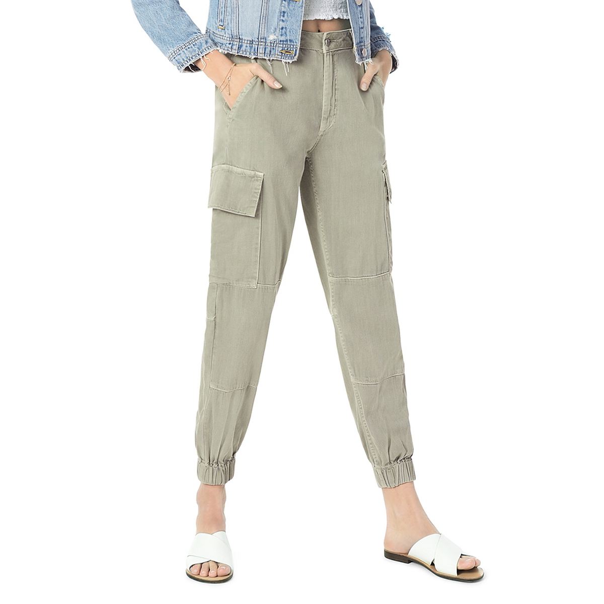 green cargo jogger pants womens