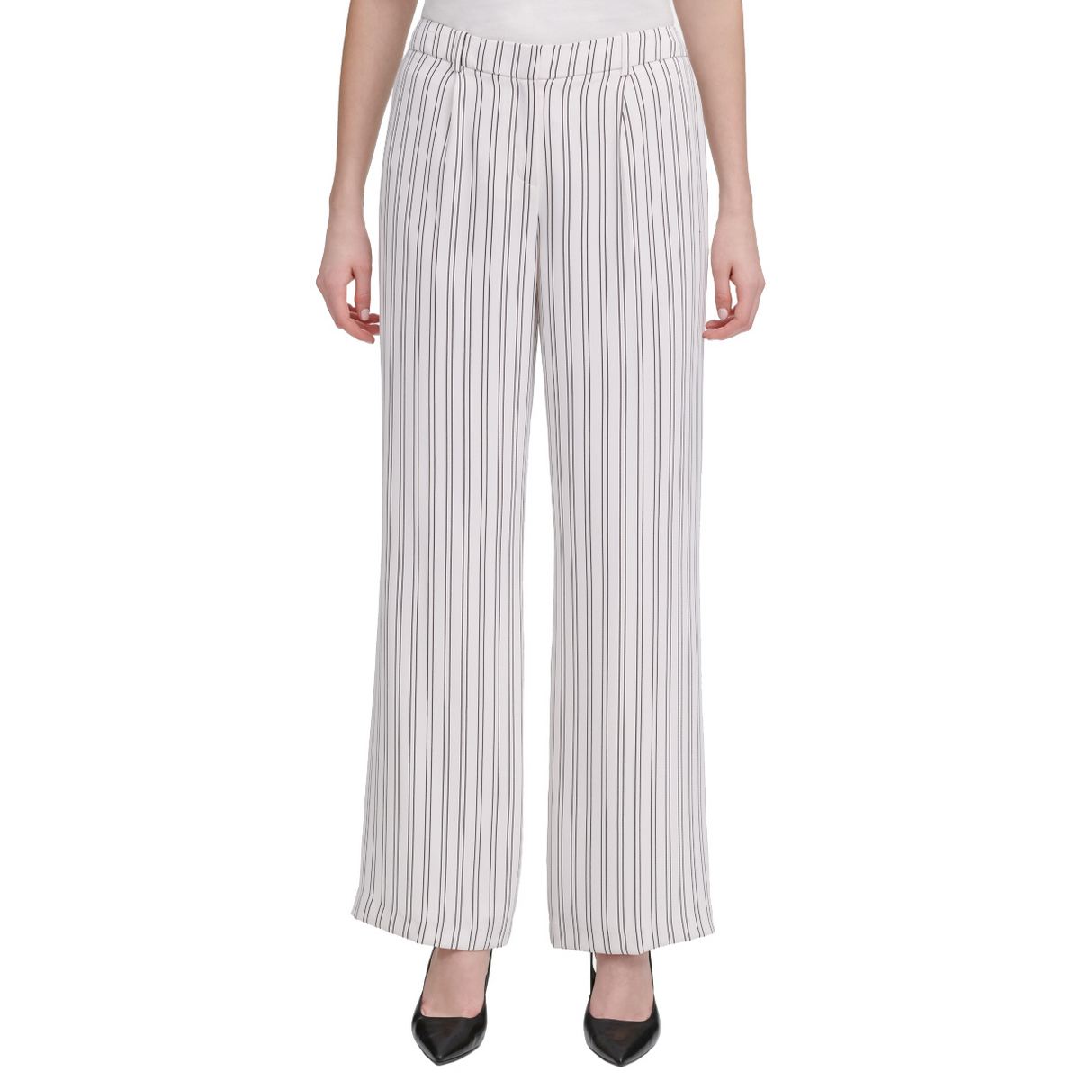 black striped wide leg pants