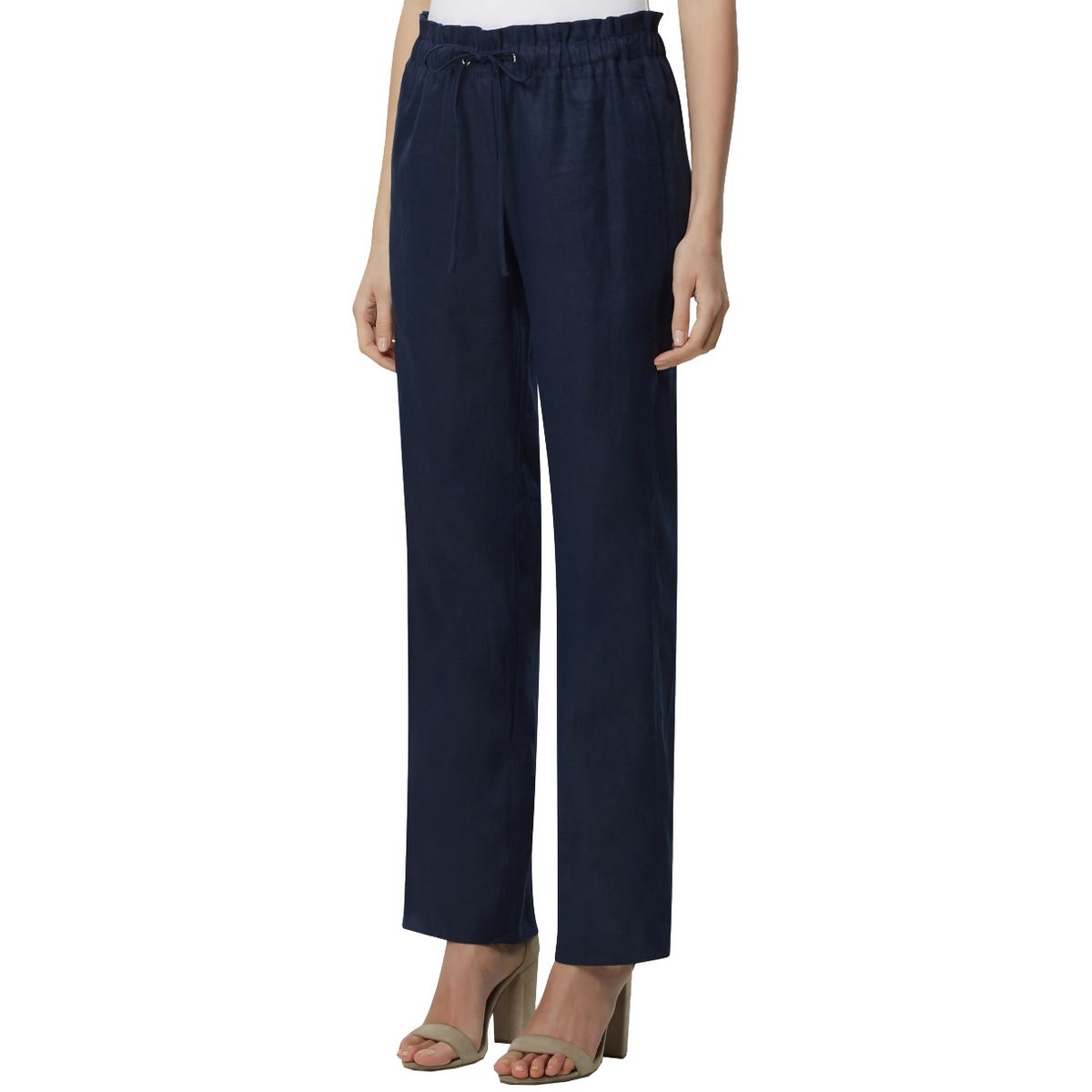 Tahari ASL Pants Linen Wide Leg 