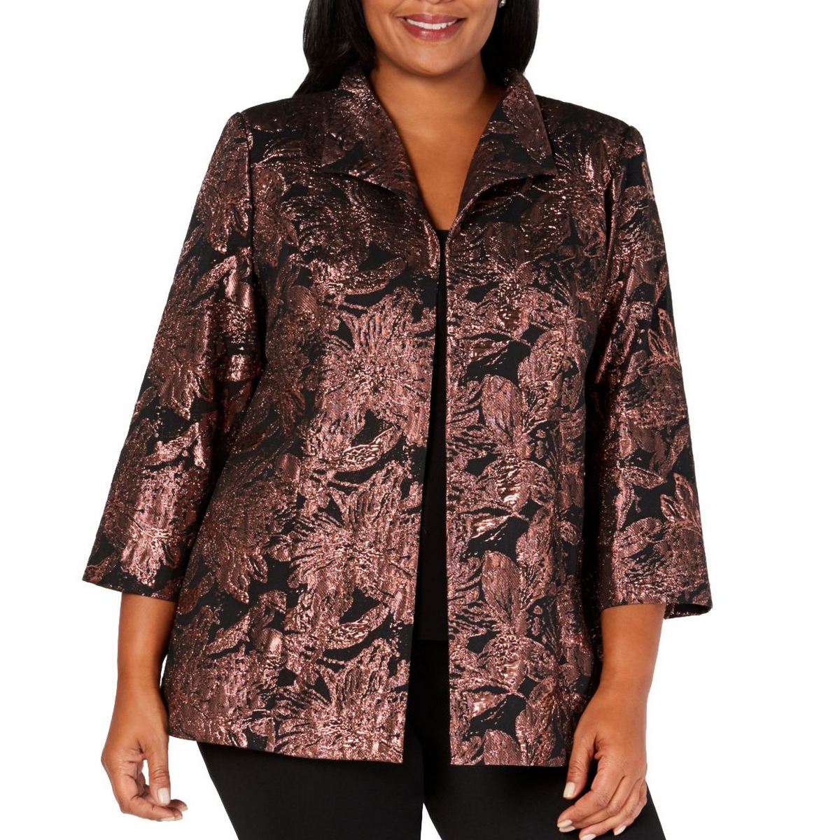 plus size metallic jacket