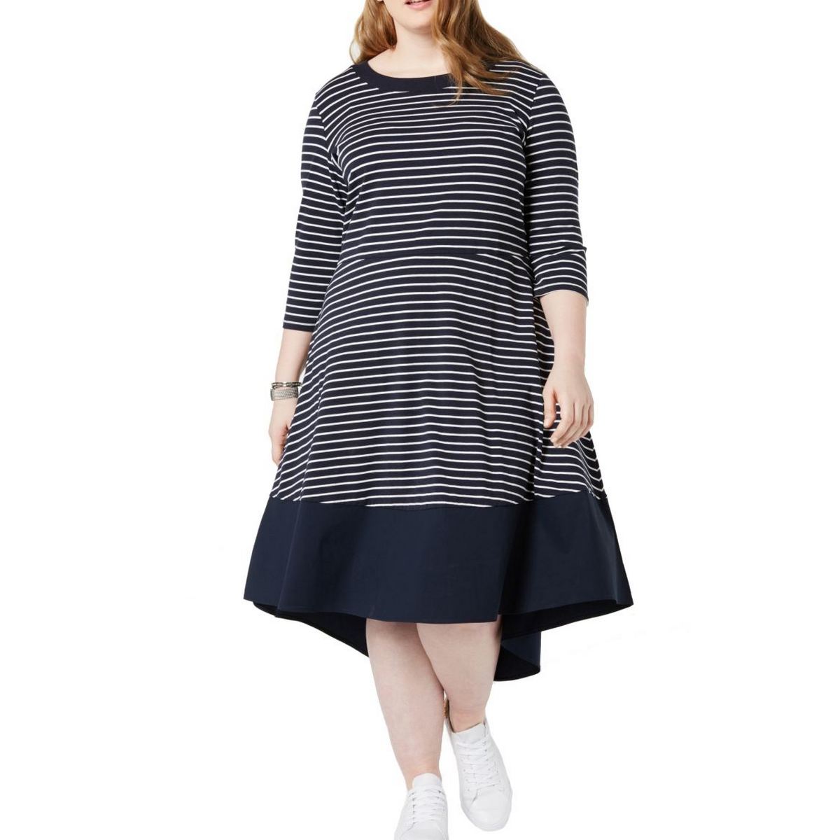 Size Striped Midi A-Line Dress TEDO | eBay