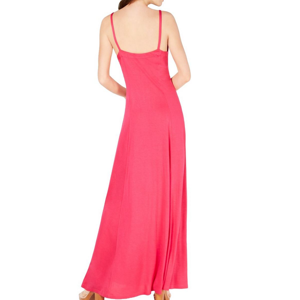 INKL. NEU Damen einfarbig Spaghetti Riemen V-Ausschnitt Maxikleid TEDO - Bild 4 von 5