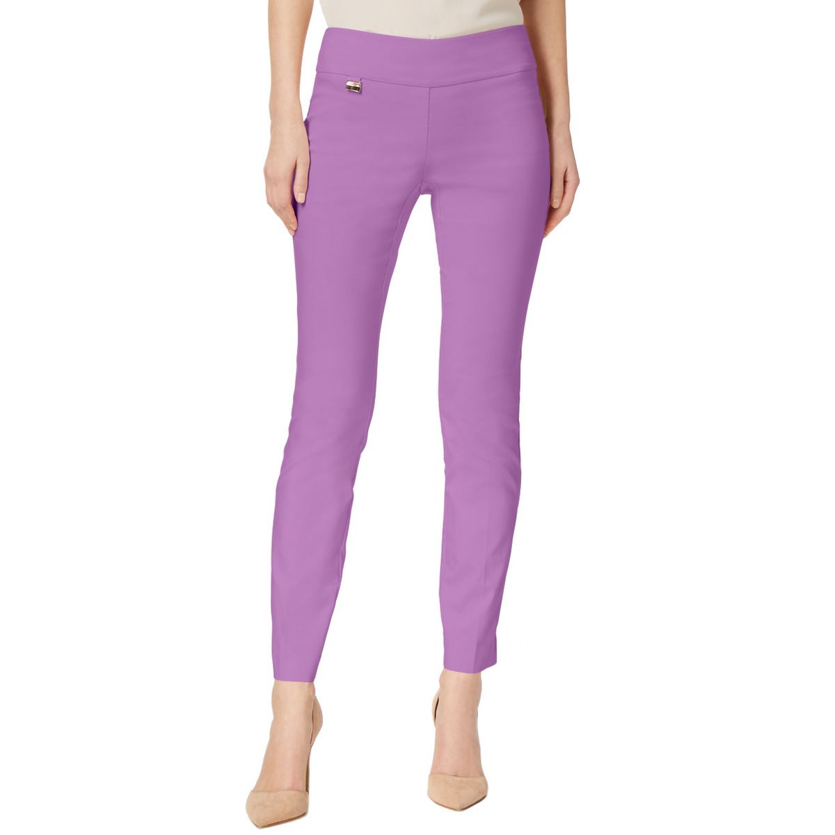 ALFANI NEW Women's Pastel Purple Tummy-control Pull-on Skinny Pants 14 ...