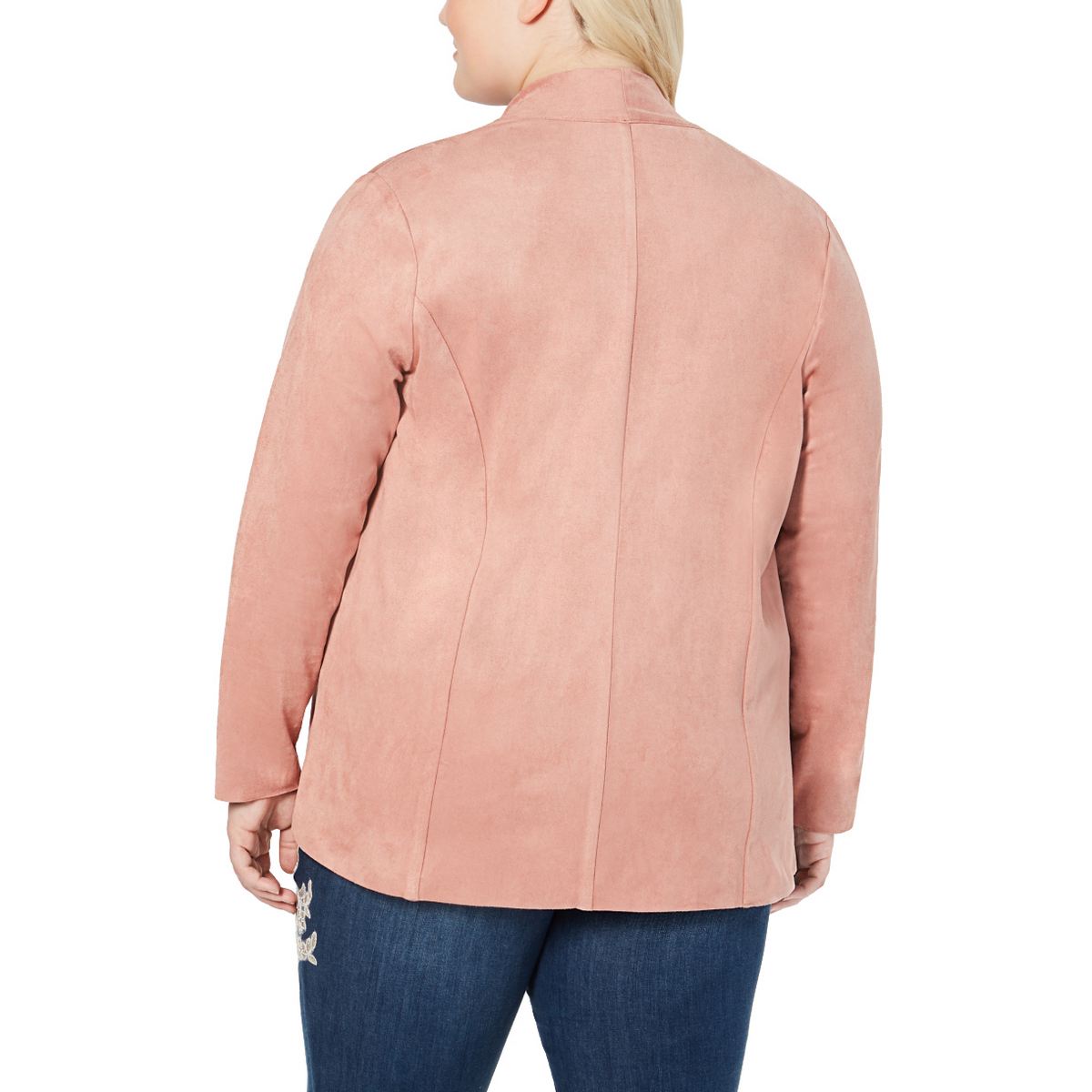 STYLE & CO NEW Women's Plus Size Faux-suede Draped Front Jacket Top TEDO - Bild 4 von 4