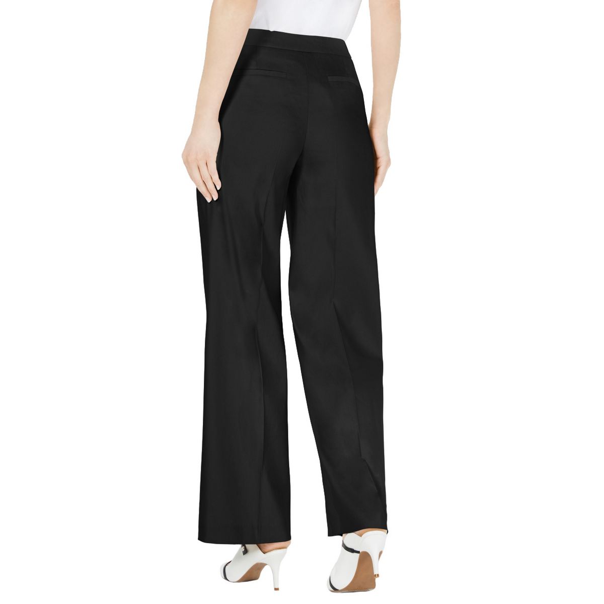 women's wide leg black dress pants
