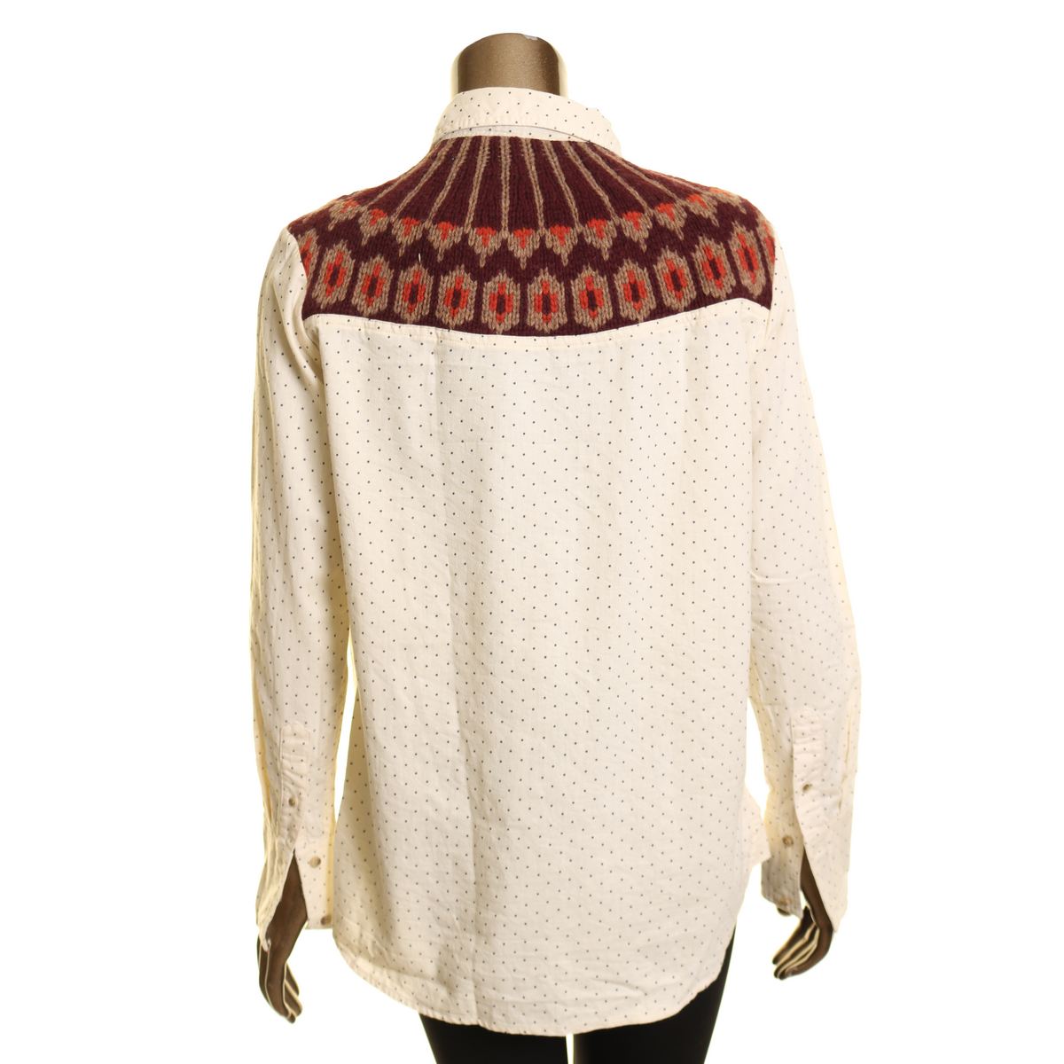 FREE PEOPLE NUEVA Camisa Prenda para Mujer Tejida en la Espalda con Puntos con Botones TEDO - Imagen 6 de 6