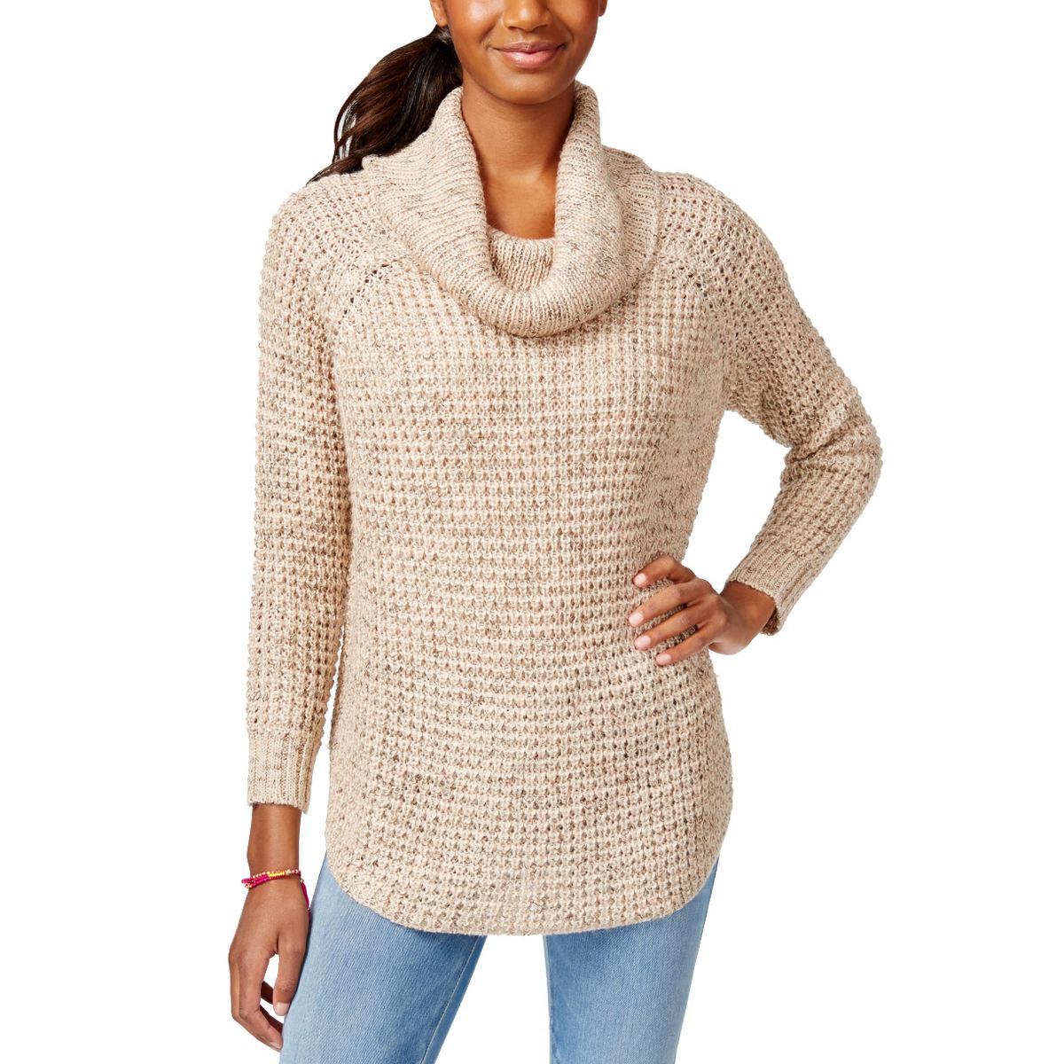 AMERICAN RAG NEW Women's Marled Wool Blend Tunic Cowl Neck Sweater ...
