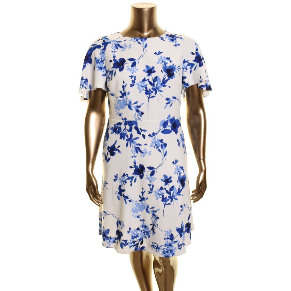 RALPH LAUREN FLORAL SLEEVE ワンピース NAVY Polo Ralph Lauren Floral Buttoned Crepe Dress | Neiman Marcus