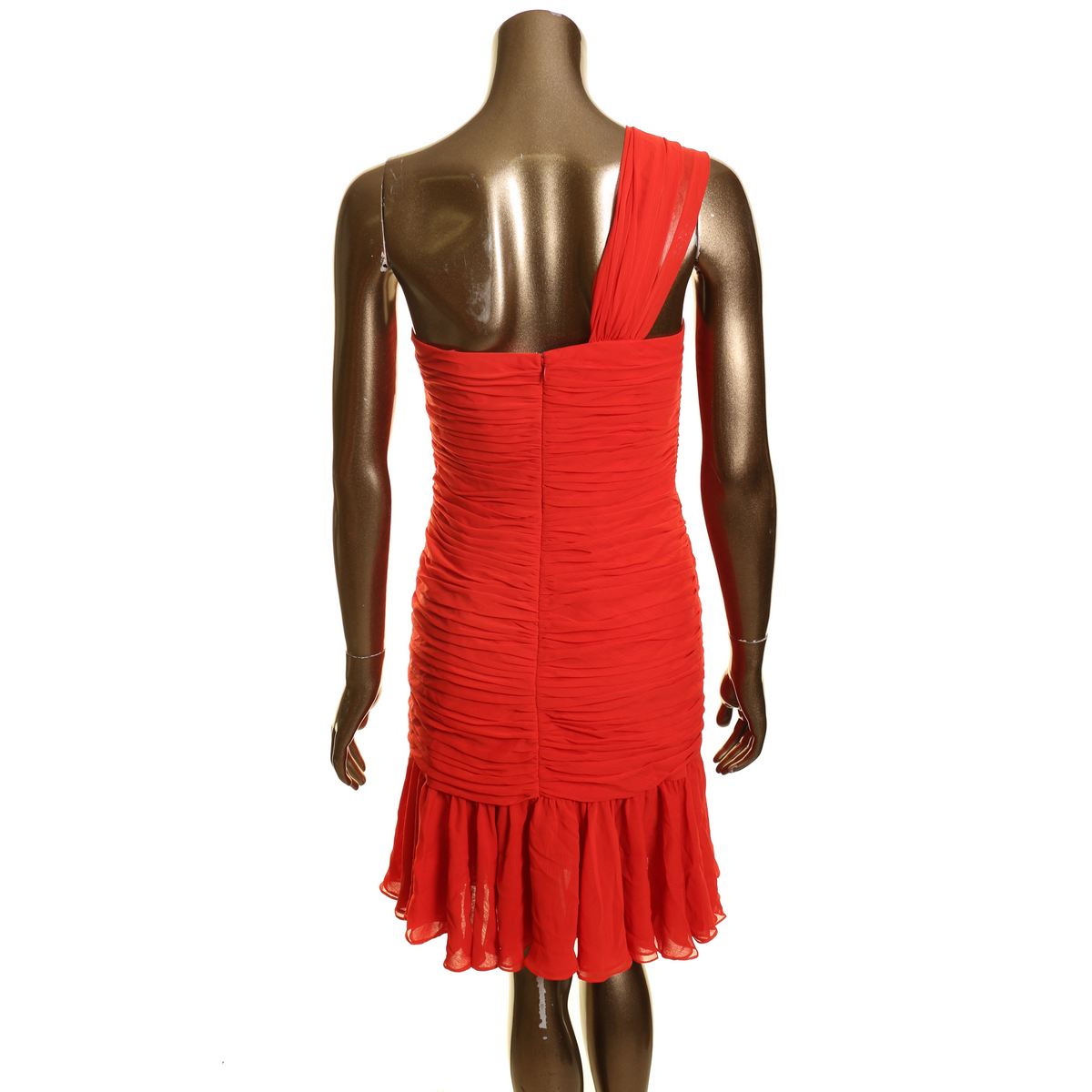 JILL JILL STUART Women's One Shoulder Cut-out Flounce-hem Dress TEDO - Picture 6 of 6