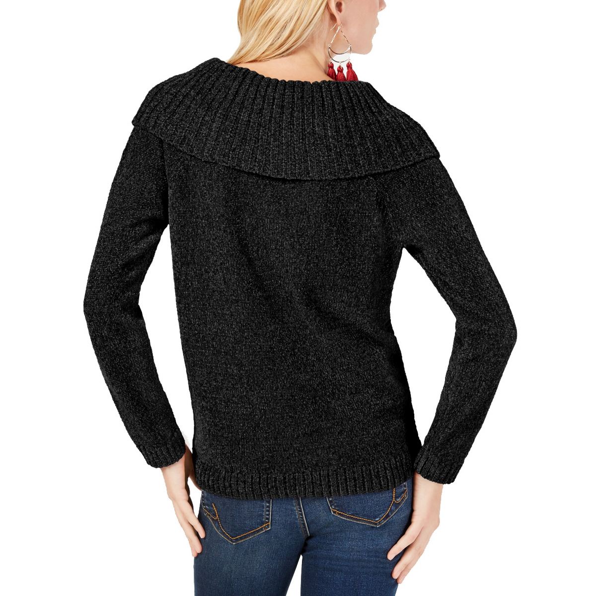INC Women's Metallic Chenille Pullover Cowl Neck Sweater Top TEDO - Picture 10 of 10